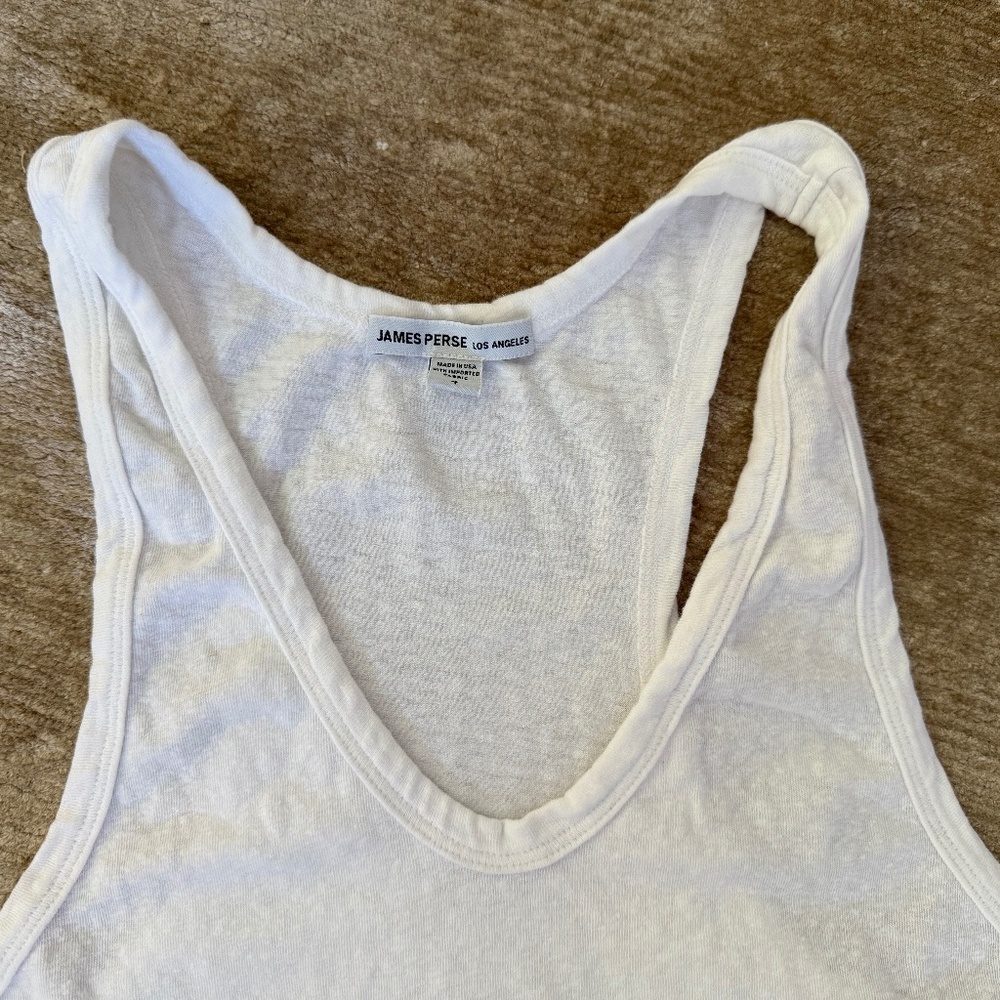 james perse white racerback tank size 4 - Picture 2 of 4